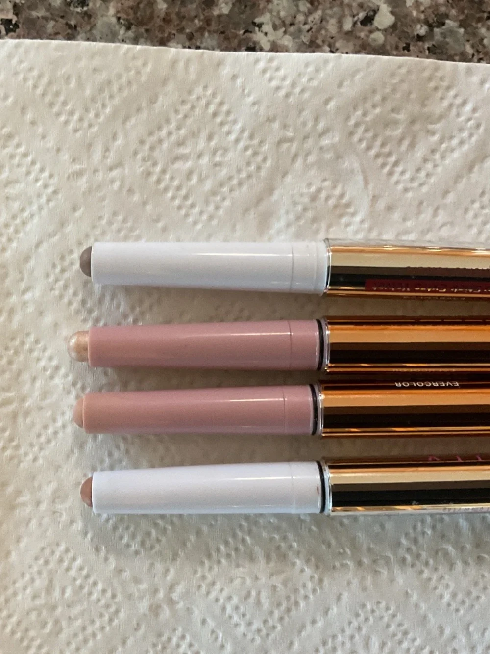 Mally Evercolor Shadow Sticks Set of 4 Vanilla Timeless Taupe Dune Sparkler